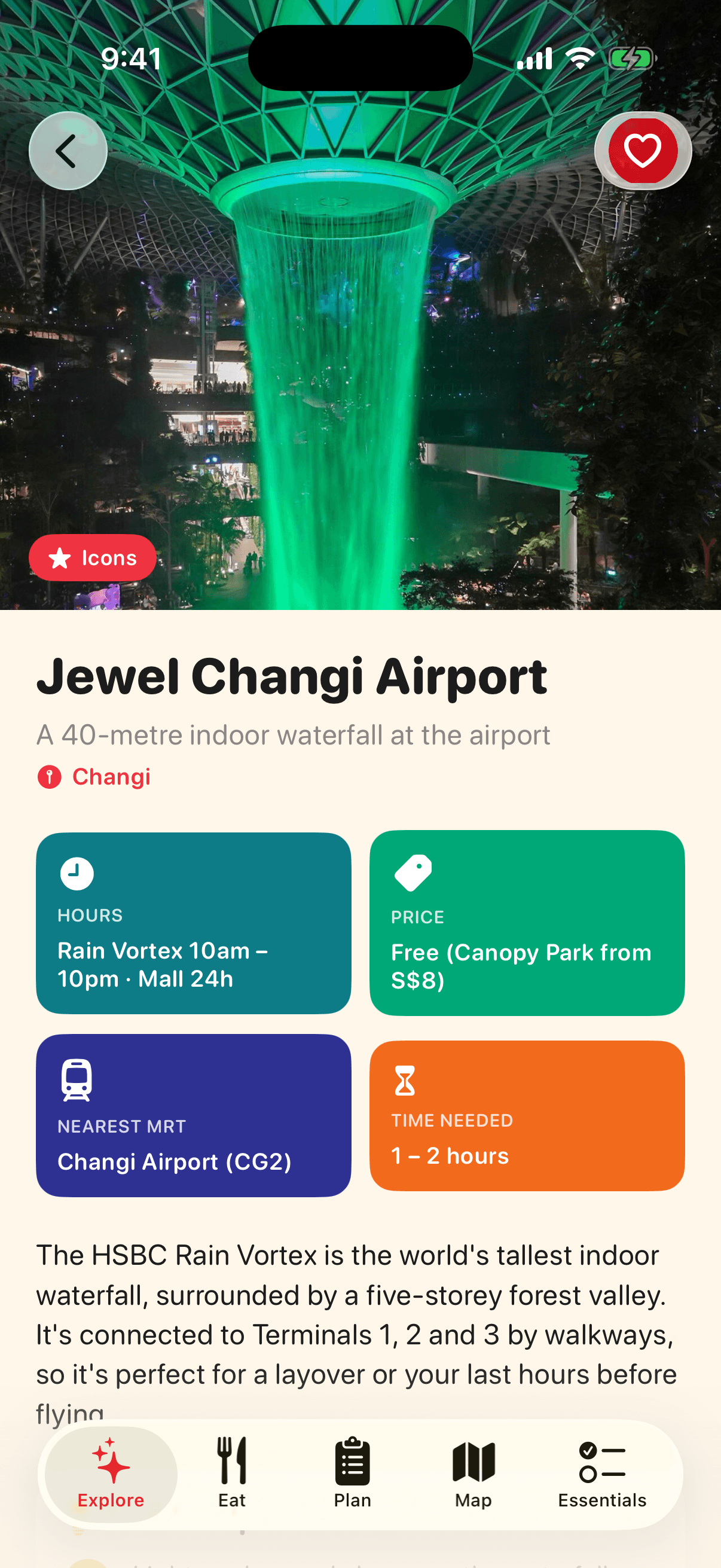 Tickets & deals screen of the Visit Singapore app